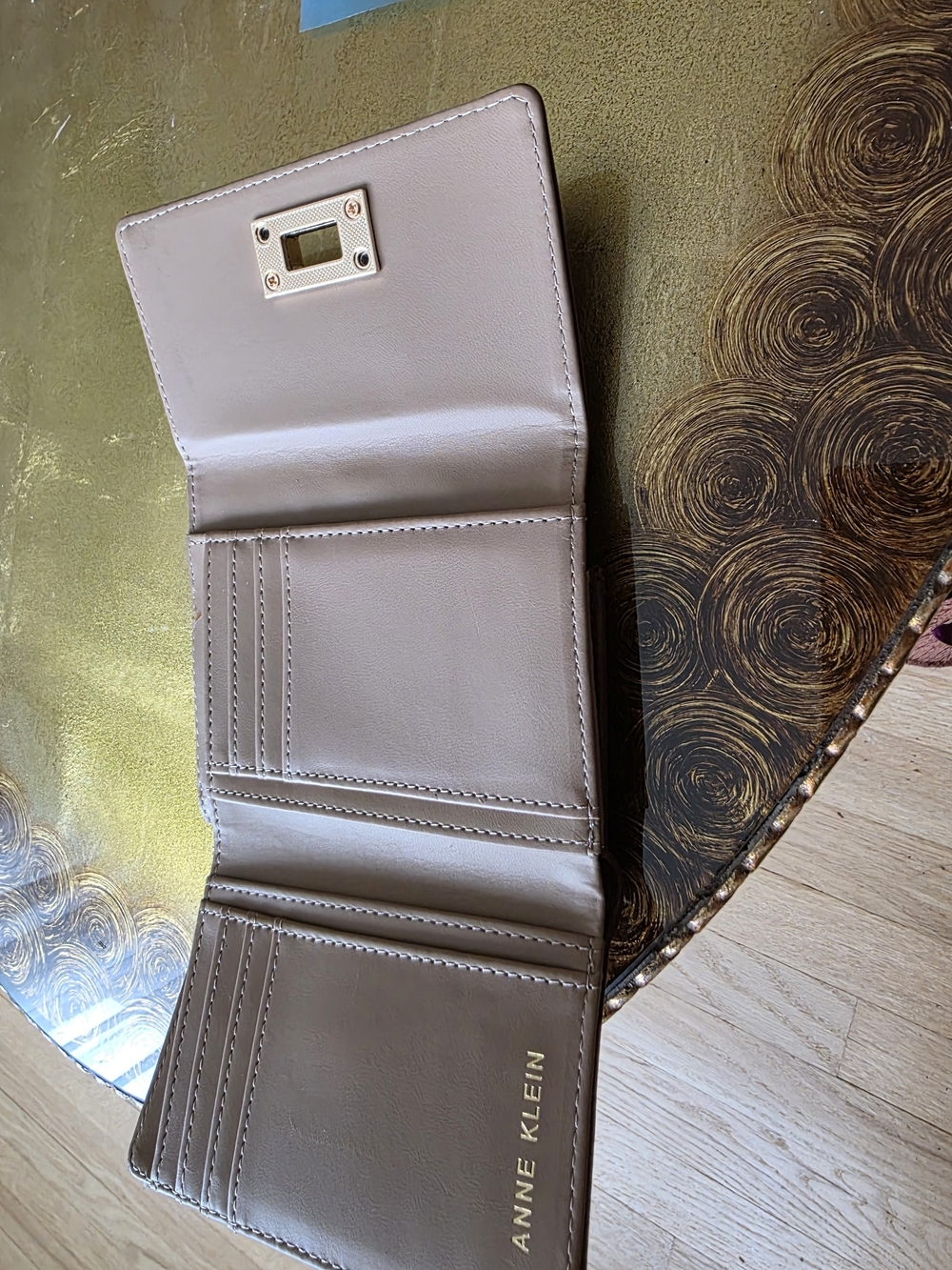 Anne Klein Plum Wallet with Gold-Tone Turn Lock - Picture 7 of 7